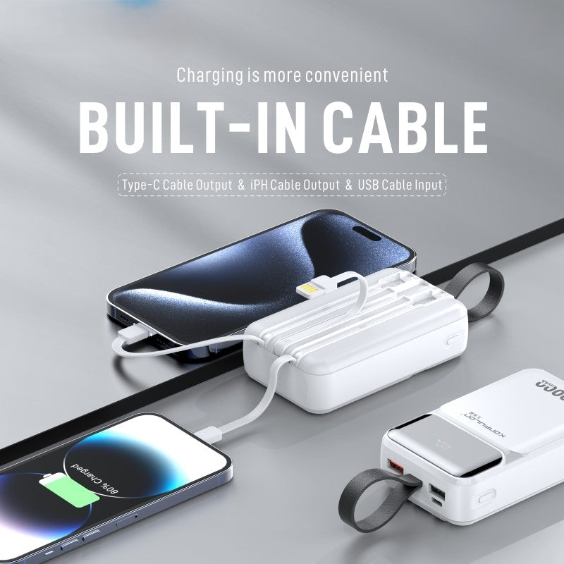 Powerbank Parta Édition Voyage – Batterie Externe de Luxe 20W PD avec Câble Intégré