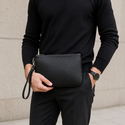 ClutchBag en Semi-Cuir Élégante avec Dragonne – Pochette Homme Chic