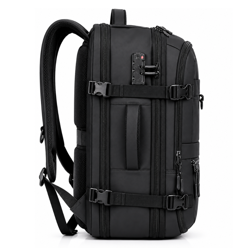 PARTA Sac à Dos de Voyage Sous Vide Extensible | Pompe Automatique, USB, Compartiment PC 17" et Grande Capacité