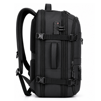 PARTA Sac à Dos de Voyage Sous Vide Extensible | Pompe Automatique, USB, Compartiment PC 17" et Grande Capacité