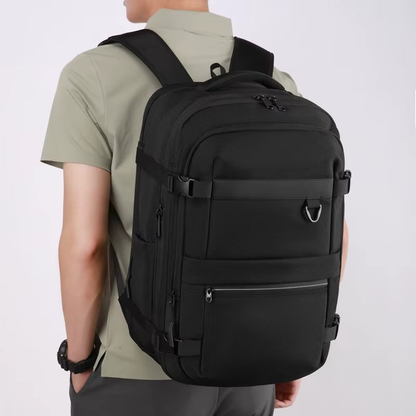 PARTA Sac à Dos de Voyage Sous Vide Extensible | Pompe Automatique, USB, Compartiment PC 17" et Grande Capacité