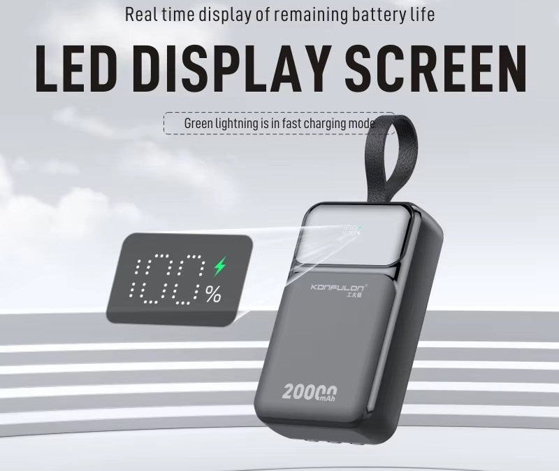 Powerbank Parta Édition Voyage – Batterie Externe de Luxe 20W PD avec Câble Intégré