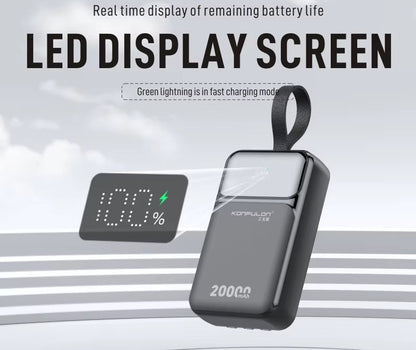 Powerbank Parta Édition Voyage – Batterie Externe de Luxe 20W PD avec Câble Intégré