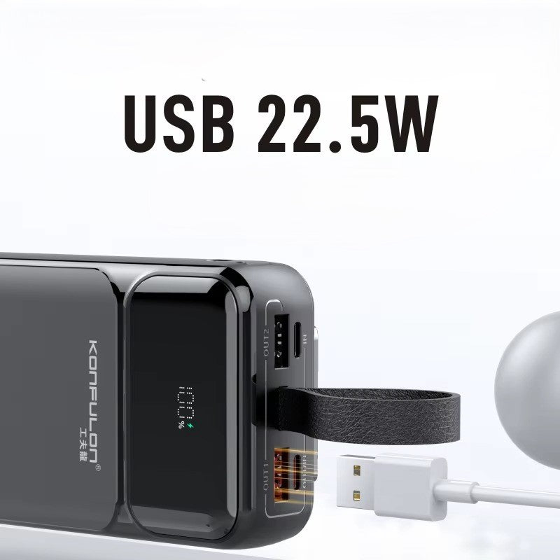 Powerbank Parta Édition Voyage – Batterie Externe de Luxe 20W PD avec Câble Intégré